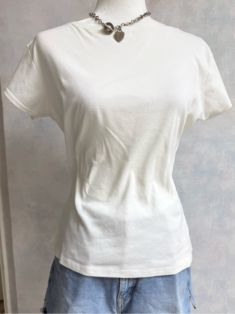 Like New Pierre Cardin White Short Sleeve Bateau Neckline, Thicker Fabric